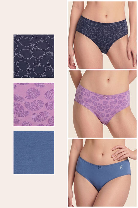 Zivame Regular Rise Full Coverage Hipster Panty (Pack of 3) - Multicolor — image 2